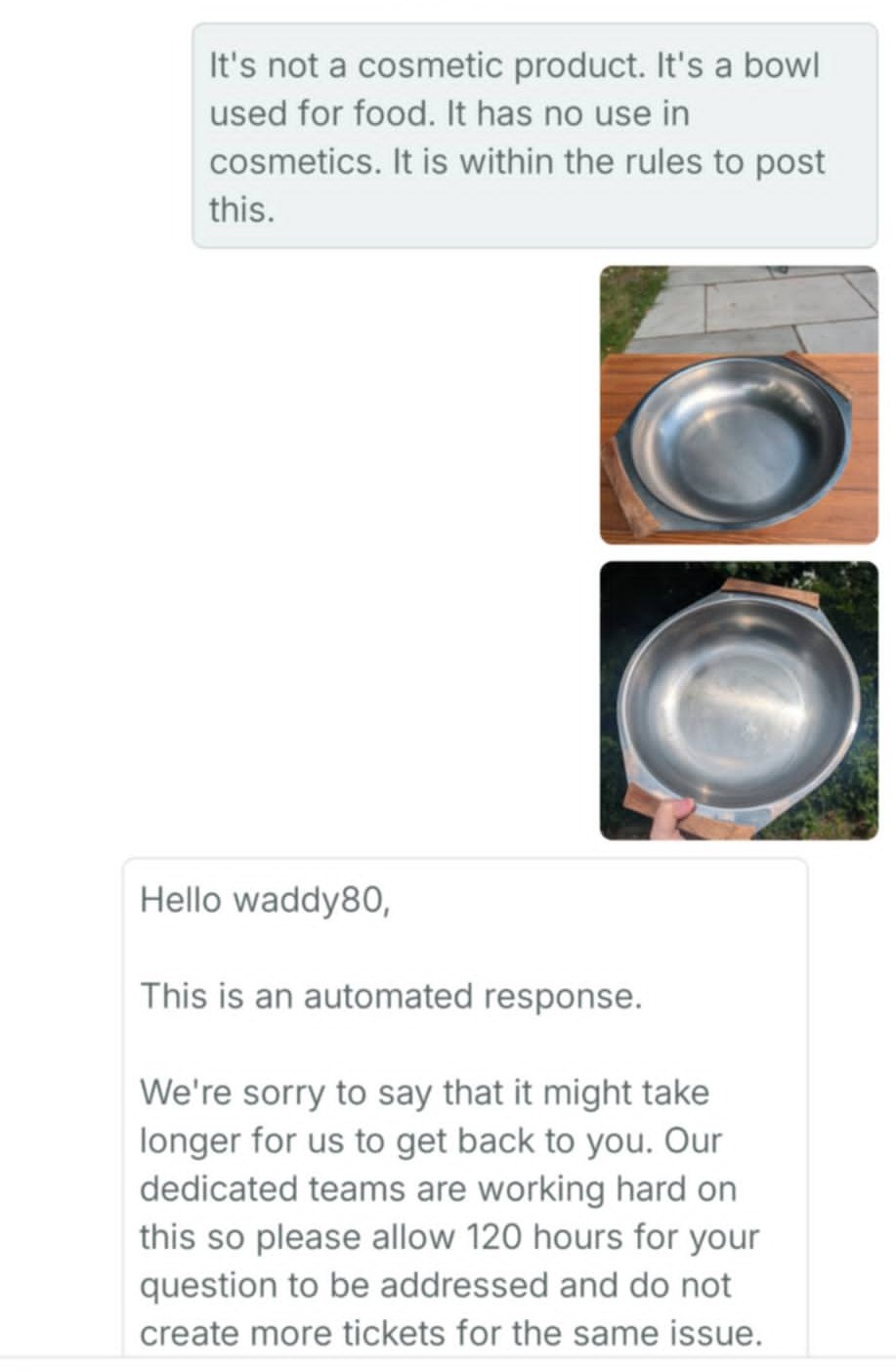 Vintage mid-century stainless steel bowl listing