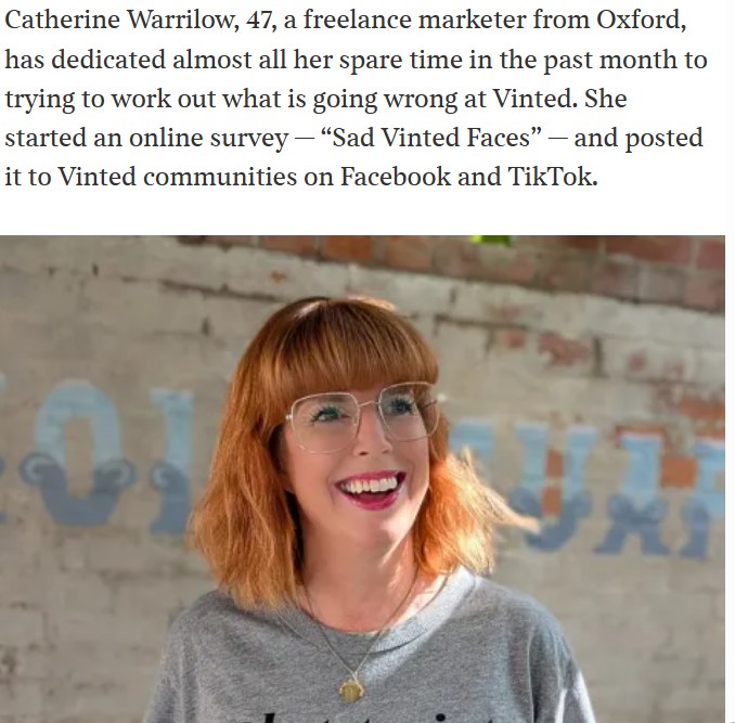 The Times article: Sad Vinted Faces feature